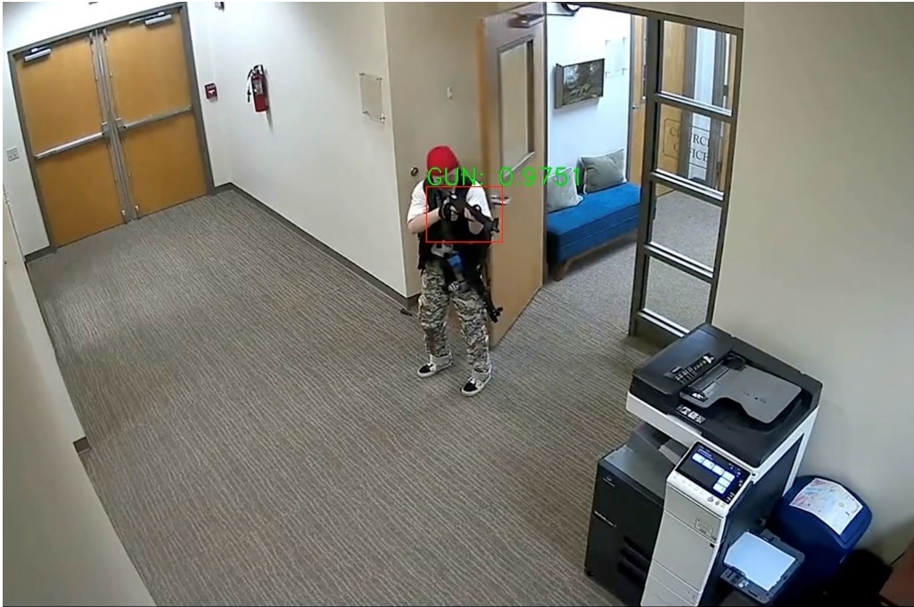 Security camera coverage at facility entrance