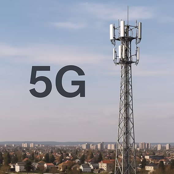 Cell tower with 5G antenna